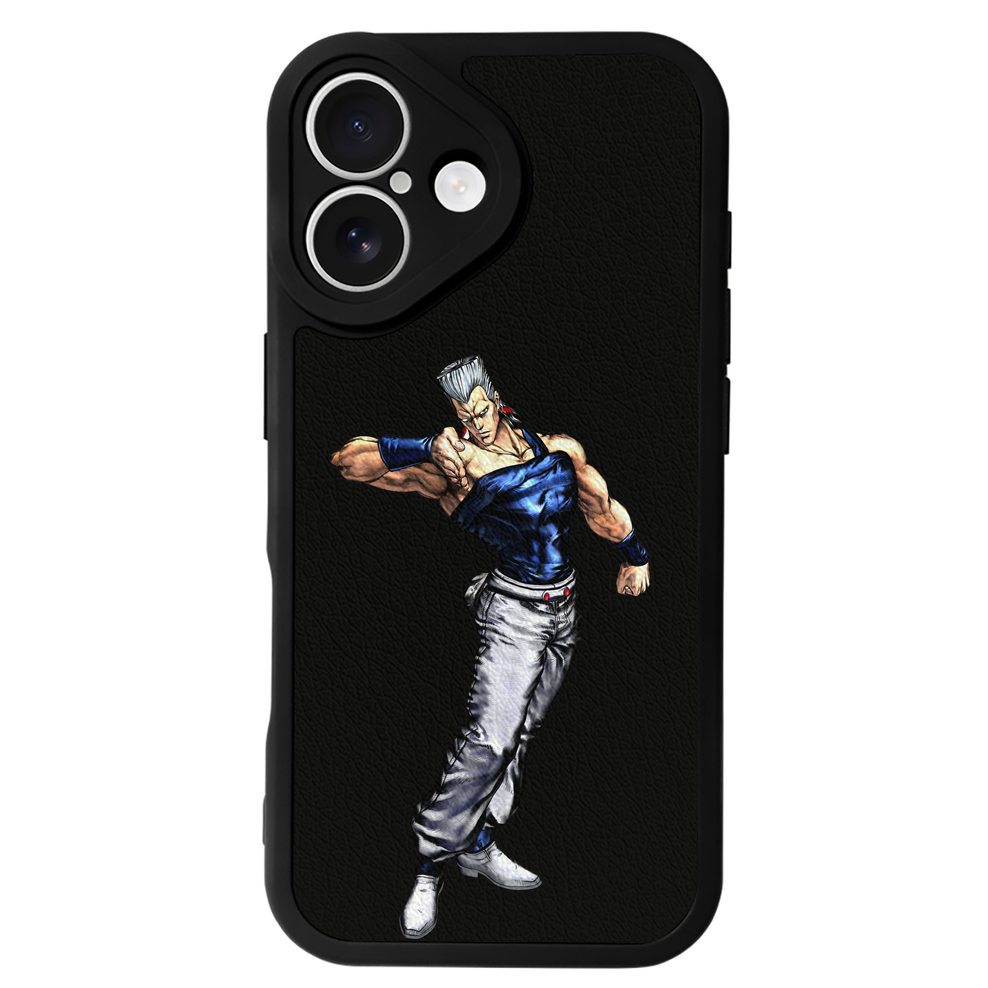 （画像用） ジョジョの奇妙な冒険 ジャン＝ピエール?ポルナレフ JoJo's Bizarre Adventure Jan Pierre Polnareff 【iPhone 16シリーズ対応】シリコンスマホケース（レザー調） 材質：シリコン